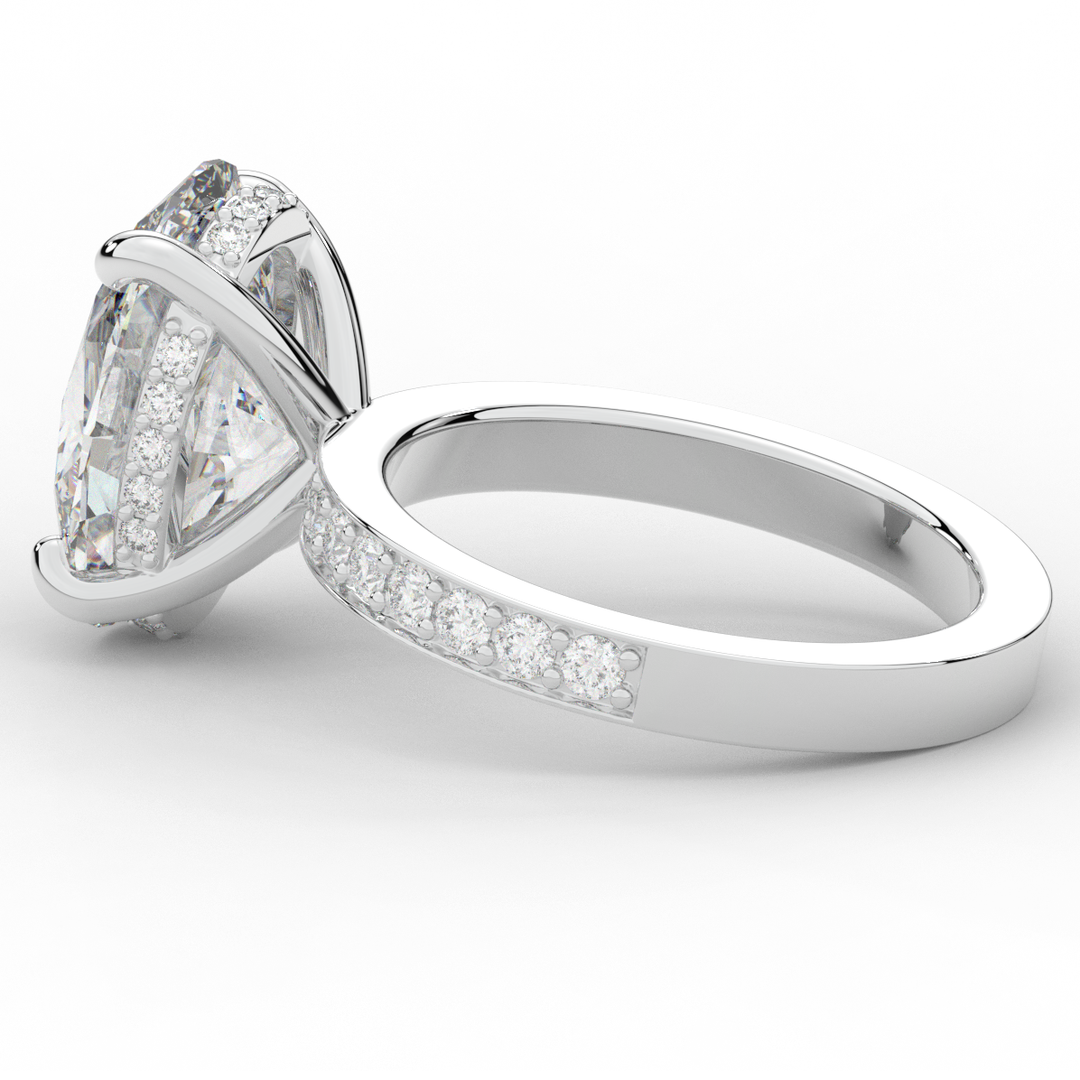 4.30CT.TW OVAL LAB DIAMOND BAND ENGAGEMENT RING - Nazarelle