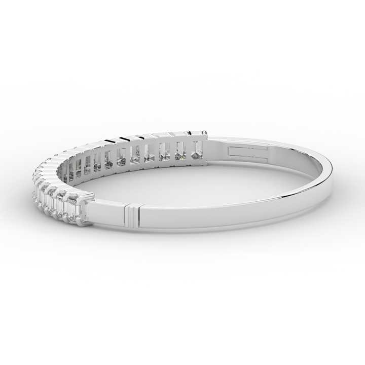 6.50CT.TW EMERALD CUT LAB DIAMOND BANGLE - Nazarelle