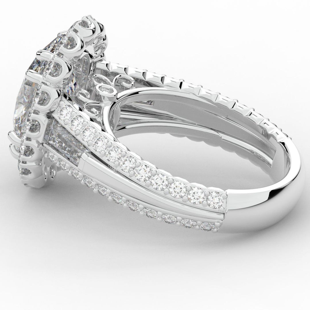 5.75CT.TW OVAL LAB DIAMOND HALO ENGAGEMENT RING - Nazarelle