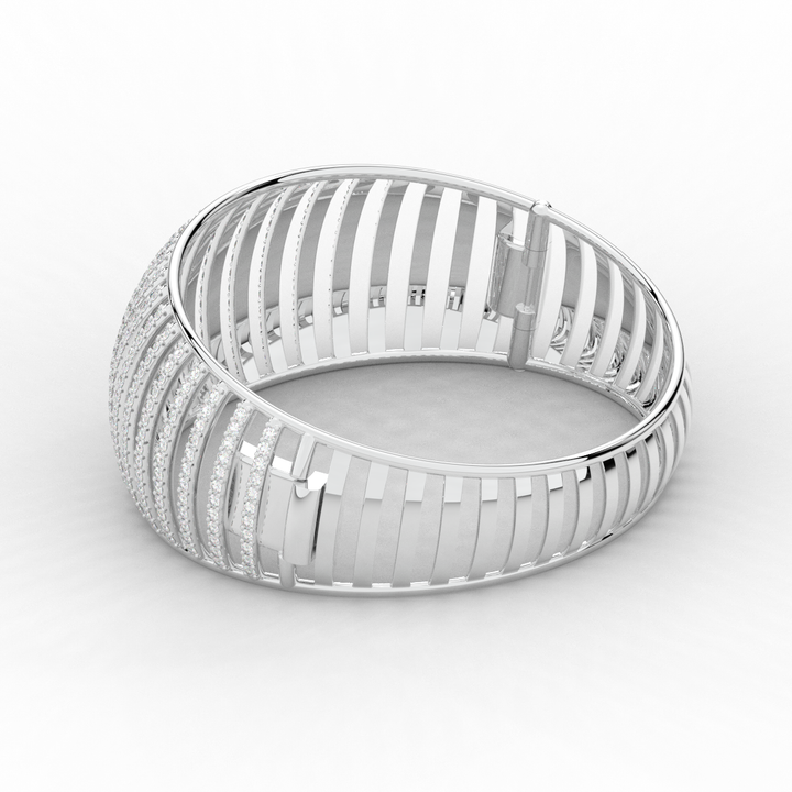 4.00CT.TW ROUND LAB DIAMOND BANGLE - Nazarelle