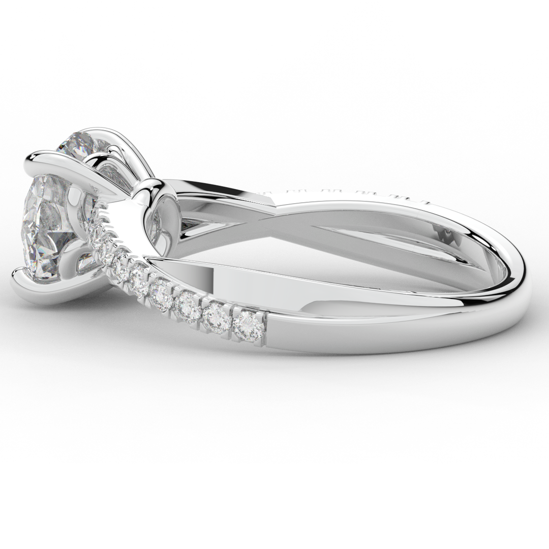 2.20CT.TW ROUND LAB DIAMOND TWISTBAND ENGAGEMENT RING - Nazarelle