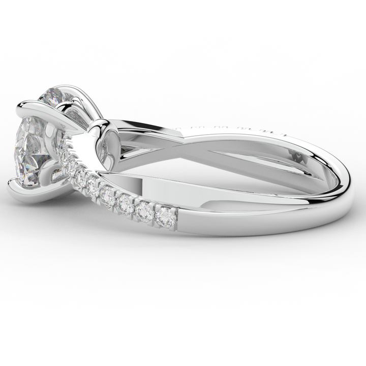 2.20CT.TW ROUND LAB DIAMOND TWISTBAND ENGAGEMENT RING - Nazarelle