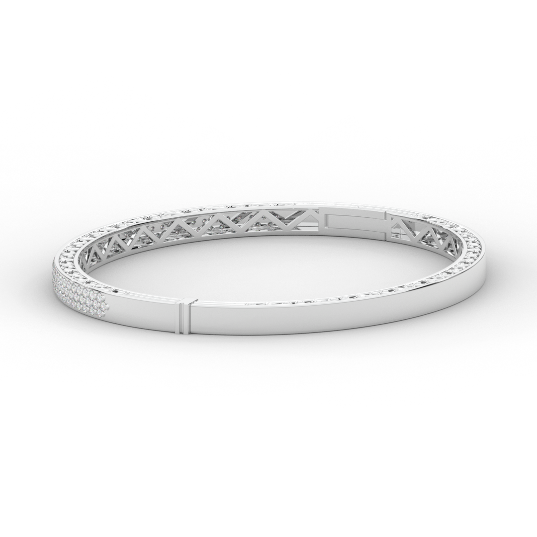 0.75CT.TW 3 ROW ROUND LAB DIAMOND  BANGLE - Nazarelle