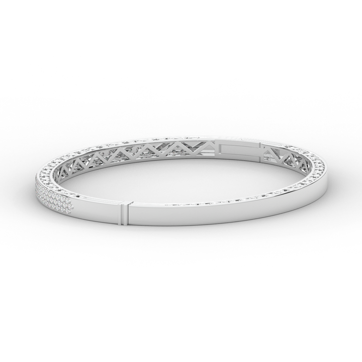0.75CT.TW 3 ROW ROUND LAB DIAMOND  BANGLE - Nazarelle