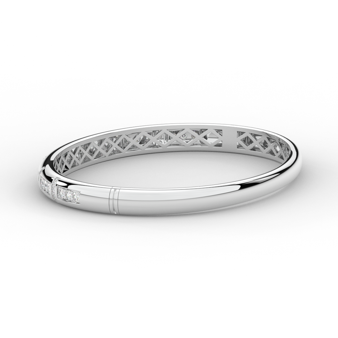1.25CT.TW ROUND LAB DIAMOND BANGLE - Nazarelle