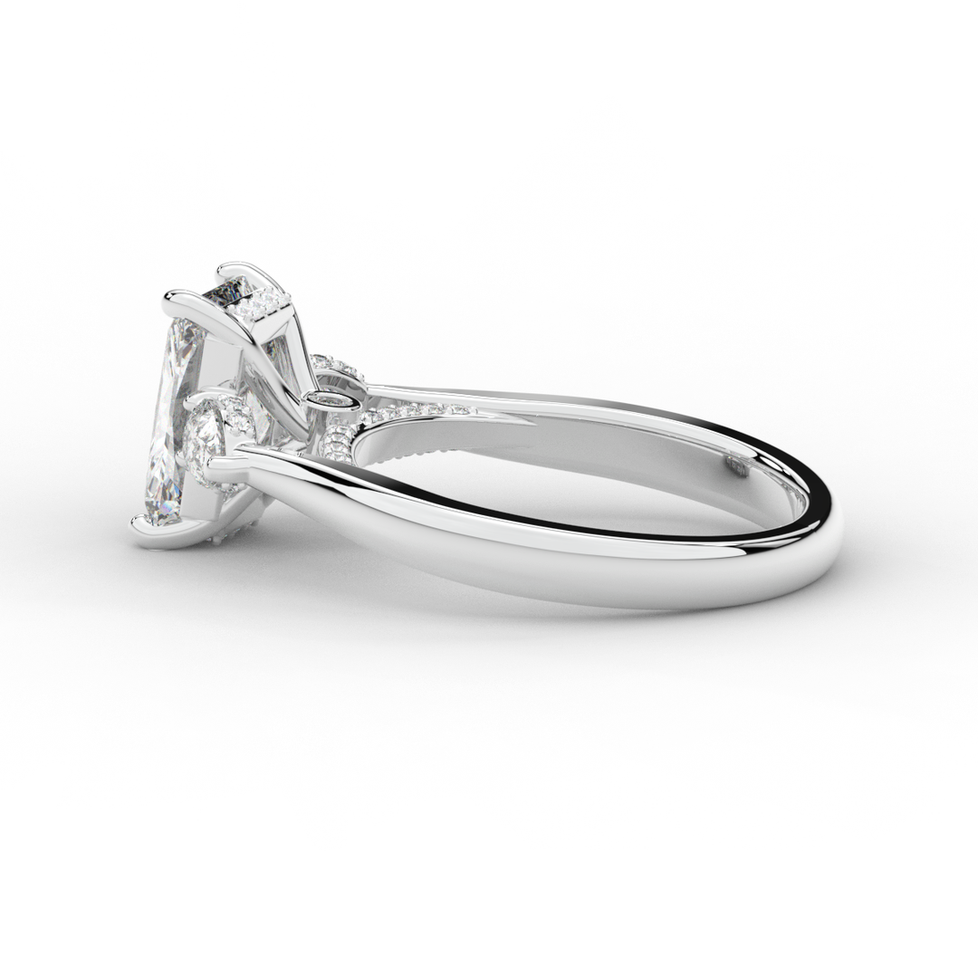 2.40CT.TW RADIANT LAB DIAMOND 3 STONE ENGAGEMENT RING - Nazarelle