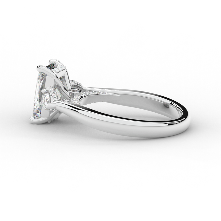 2.40CT.TW RADIANT LAB DIAMOND 3 STONE ENGAGEMENT RING - Nazarelle