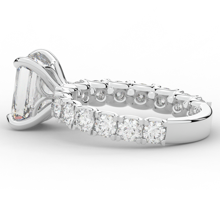 4.35CT.TW EMERALD CUT LAB DIAMOND ENGAGEMENT RING - Nazarelle