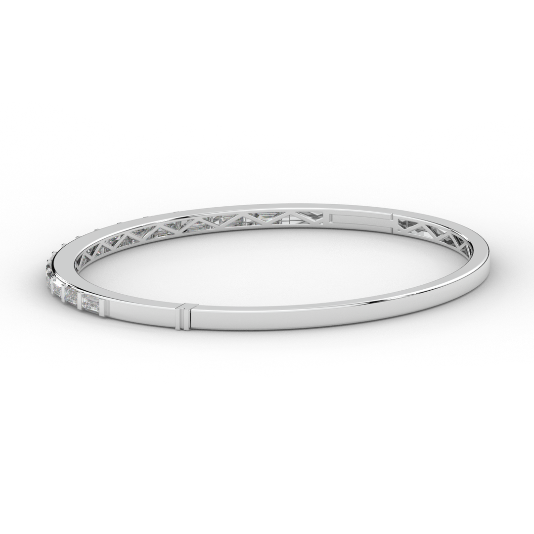 1.50CT.TW BAGUETTE LAB DIAMOND SHARED PRONG BANGLE - Nazarelle