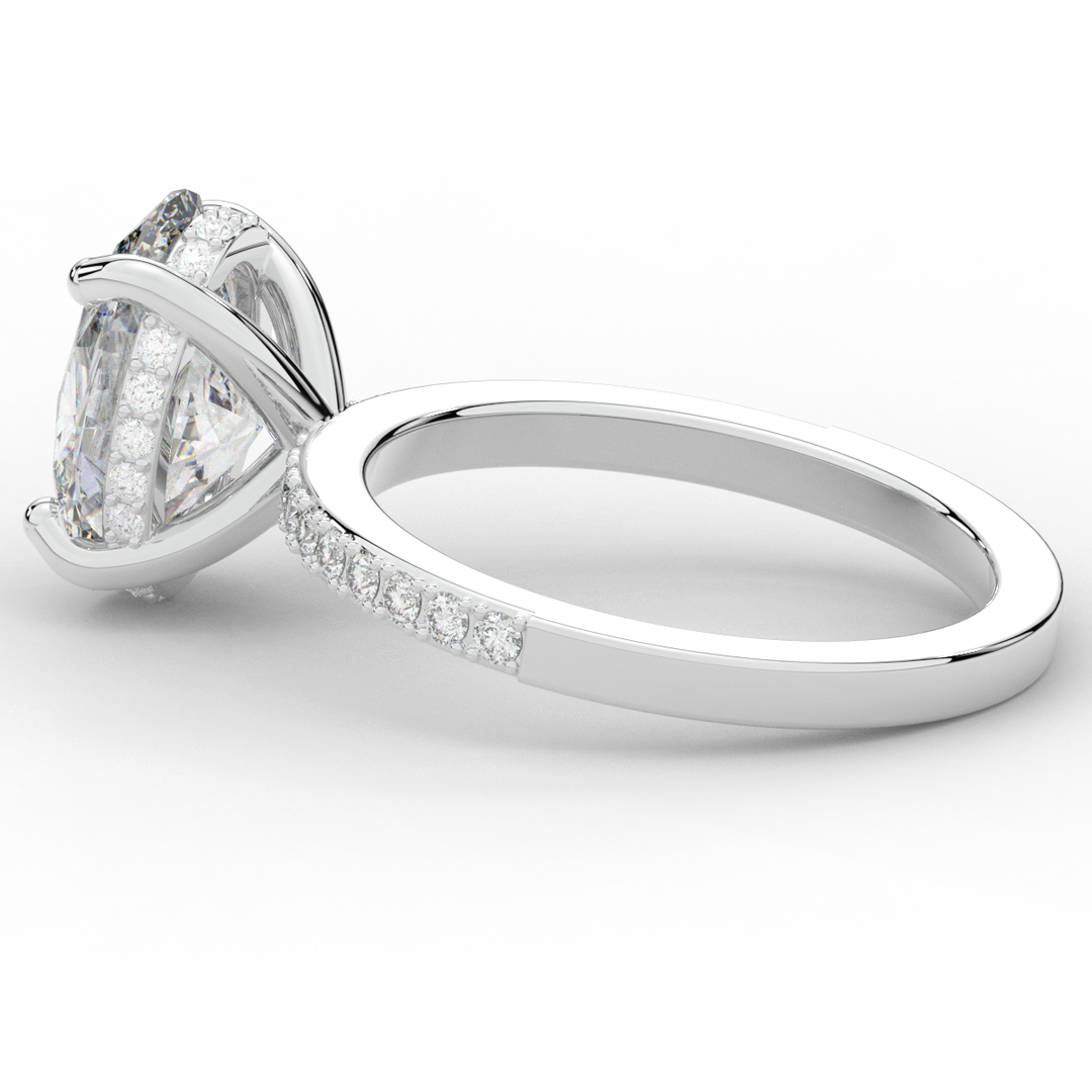 2.70CT.TW OVAL LAB DIAMOND SOLITAIRE ENGAGEMENT RING - Nazarelle