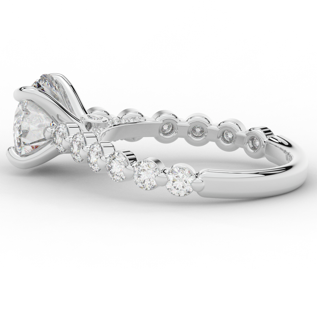 3.90CT.TW ROUND LAB DIAMOND ENGAGEMENT RING - Nazarelle