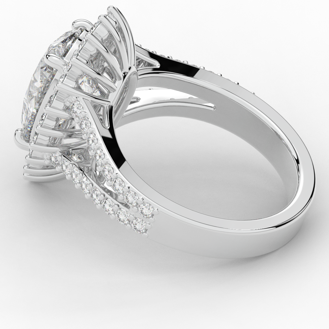 3.60CT.TW ROUND LAB DIAMOND ENGAGEMENT RING - Nazarelle
