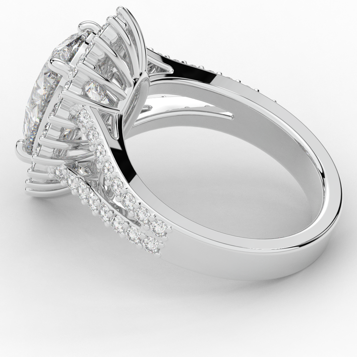 3.60CT.TW ROUND LAB DIAMOND ENGAGEMENT RING - Nazarelle