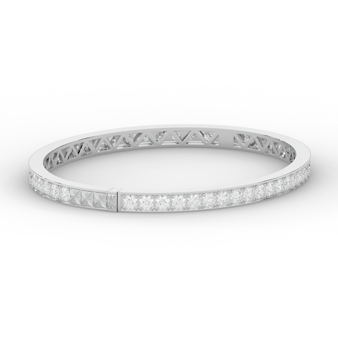 5.10CT.TW ROUND LAB DIAMOND BANGLE - Nazarelle