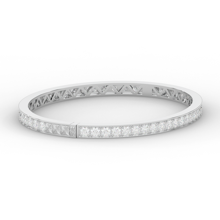 5.10CT.TW ROUND LAB DIAMOND BANGLE - Nazarelle