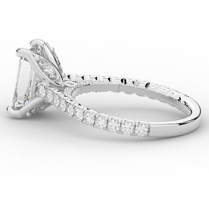 2.70CT.TW EMERALD CUT LAB DIAMOND SOLITAIRE ENGAGEMENT RING - Nazarelle