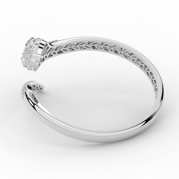 3.75CT.TW ROUND AND PEAR LAB DIAMOND SNAKE BANGLE - Nazarelle