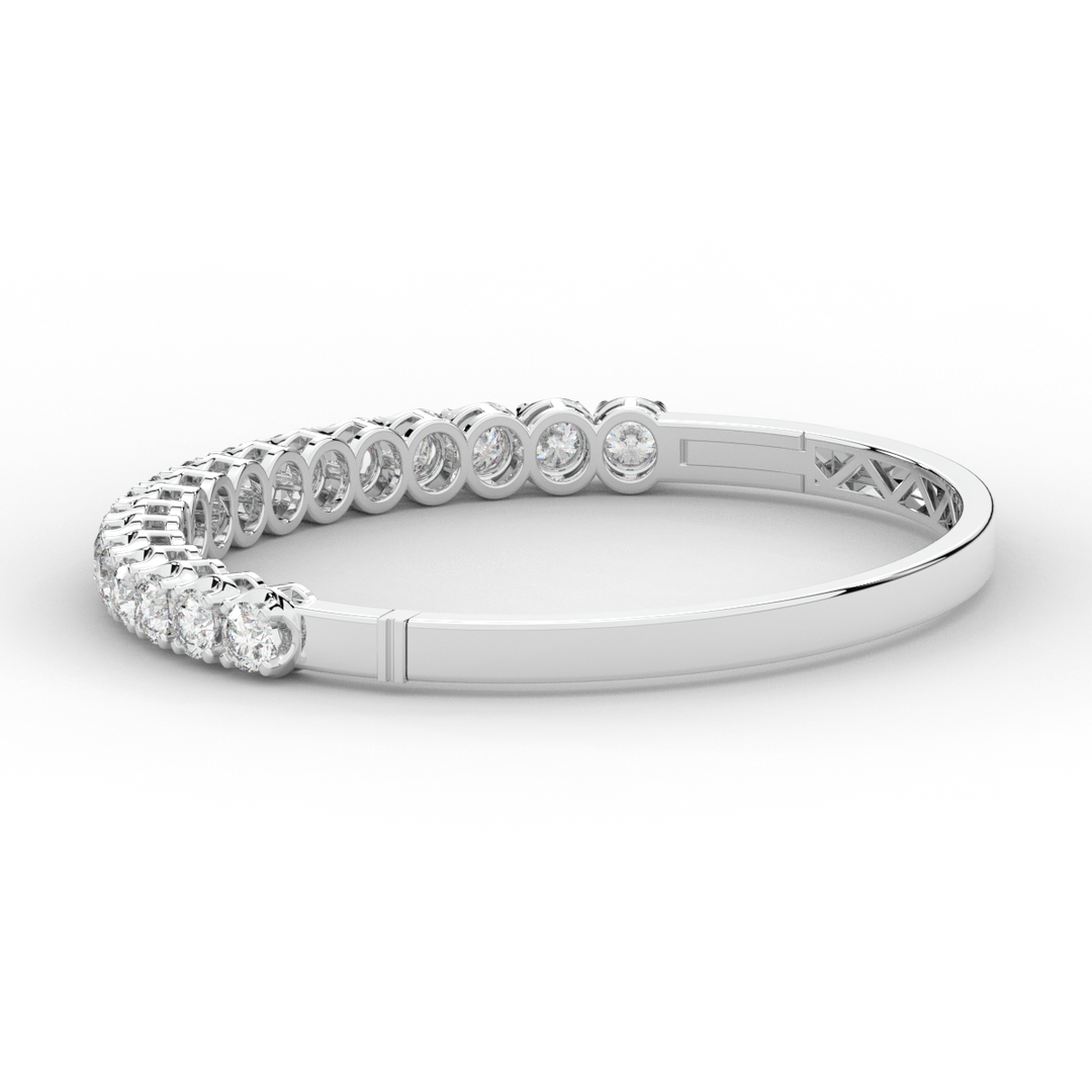 5.00CT.TW ROUND LAB DIAMOND BANGLE - Nazarelle