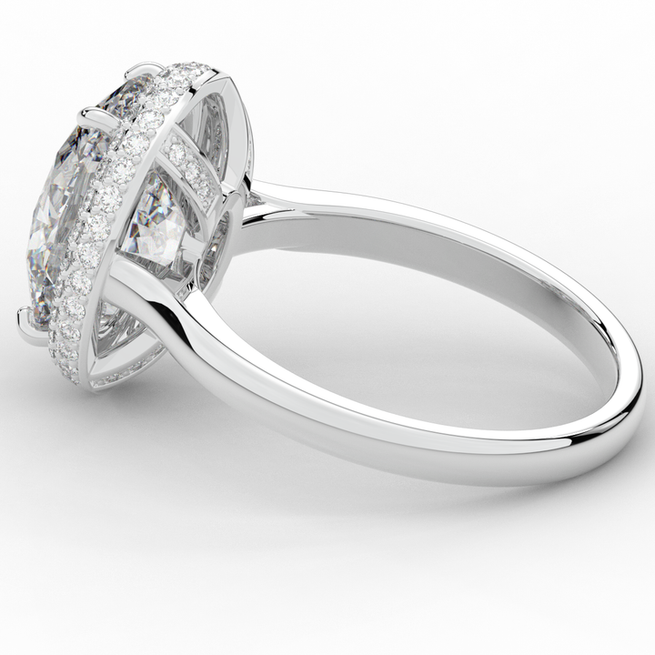 4.40CT.TW OVAL LAB DIAMOND HALO ENGAGEMENT RING - Nazarelle