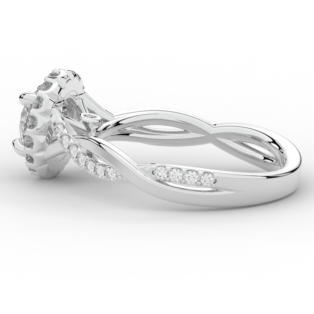 1.30CT.TW ROUND LAB DIAMOND ENGAGEMENT RING - Nazarelle