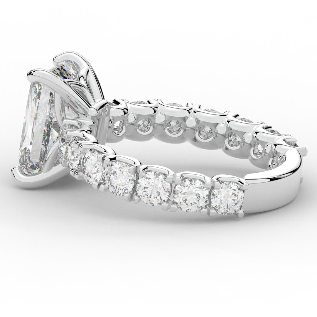 4.35CT.TW RADIANT LAB DIAMOND ENGAGEMENT RING - Nazarelle