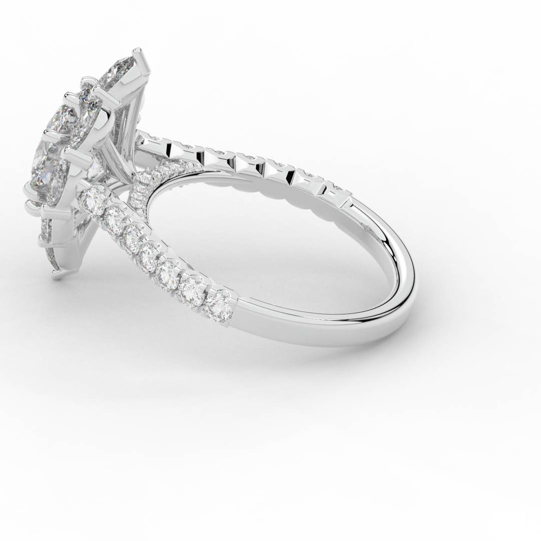2.75CT.TW OVAL LAB DIAMOND HALO ENGAGEMENT RING - Nazarelle
