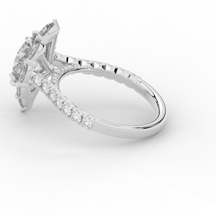2.75CT.TW OVAL LAB DIAMOND HALO ENGAGEMENT RING - Nazarelle