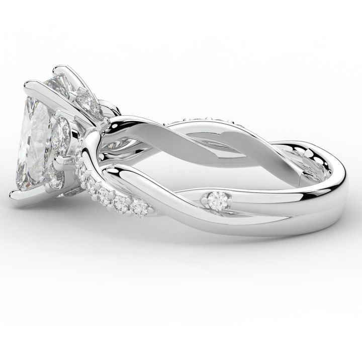 2.40CT.TW RADIANT LAB DIAMOND TWIST BAND ENGAGEMENT RING - Nazarelle