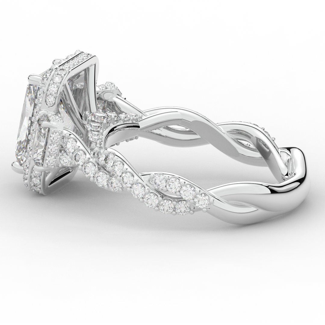 4.70CT.TW RADIANT LAB DIAMOND 3 STONE ENGAGEMENT RING - Nazarelle