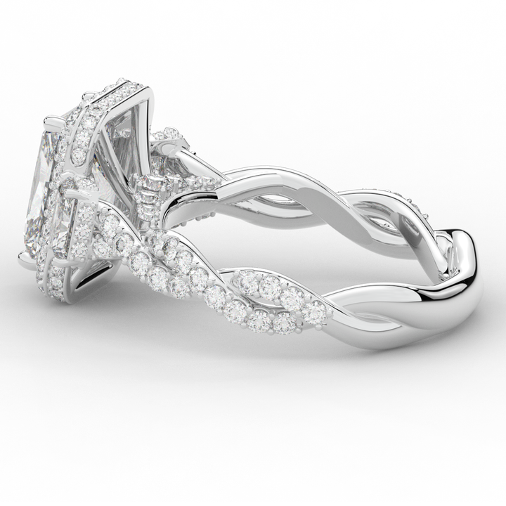 4.70CT.TW RADIANT LAB DIAMOND 3 STONE ENGAGEMENT RING - Nazarelle