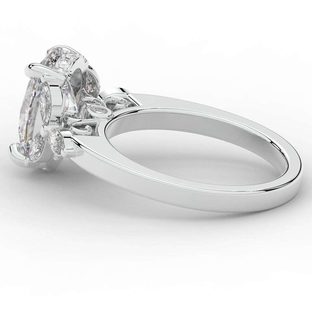 2.85CT.TW OVAL LAB DIAMOND ENGAGEMENT RING - Nazarelle