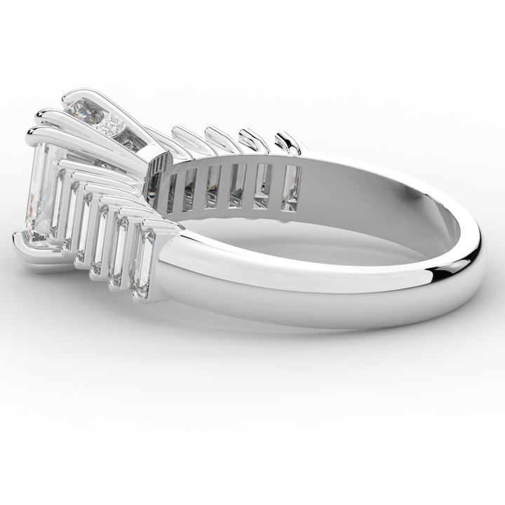 2.60CT.TW EMERALD CUT LAB DIAMOND ENGAGEMENT RING - Nazarelle