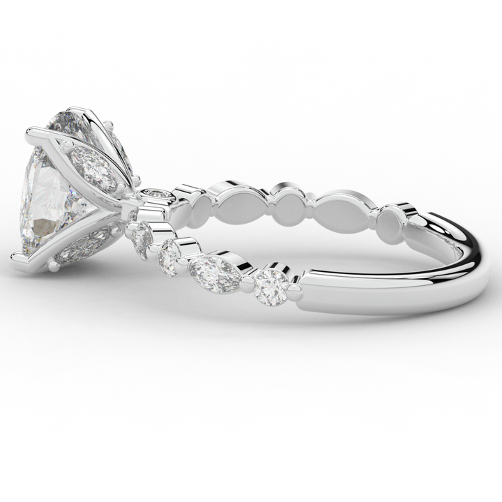 2.60CT.TW CUSHION LAB DIAMOND SOLITAIRE ENGAGEMENT RING - Nazarelle