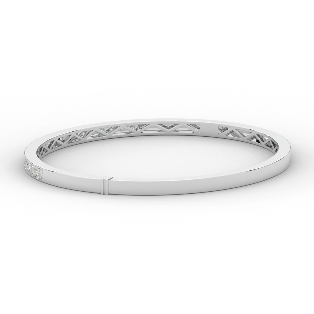 0.90CT.TW ROUND LAB DIAMOND BANGLE - Nazarelle