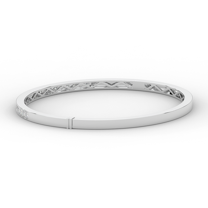 0.90CT.TW ROUND LAB DIAMOND BANGLE - Nazarelle