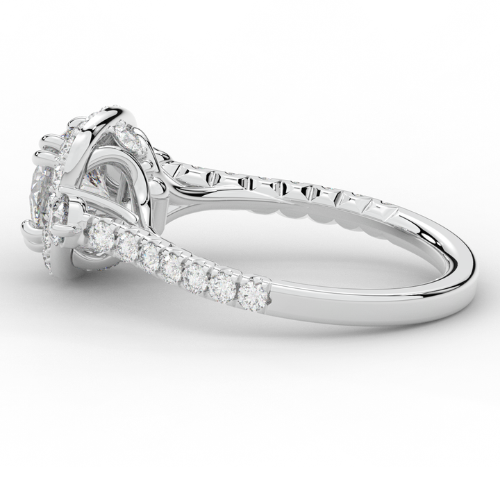 1.75CT.TW ROUND LAB DIAMOND HALO ENGAGEMENT RING - Nazarelle