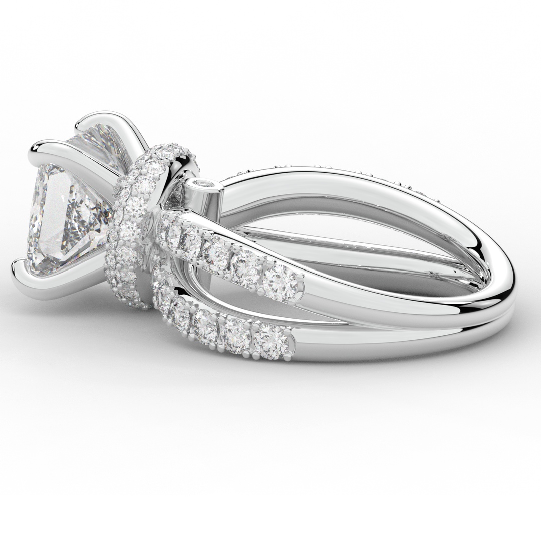 5.25CT.TW PRINCESS LAB DIAMOND ENGAGEMENT RING - Nazarelle