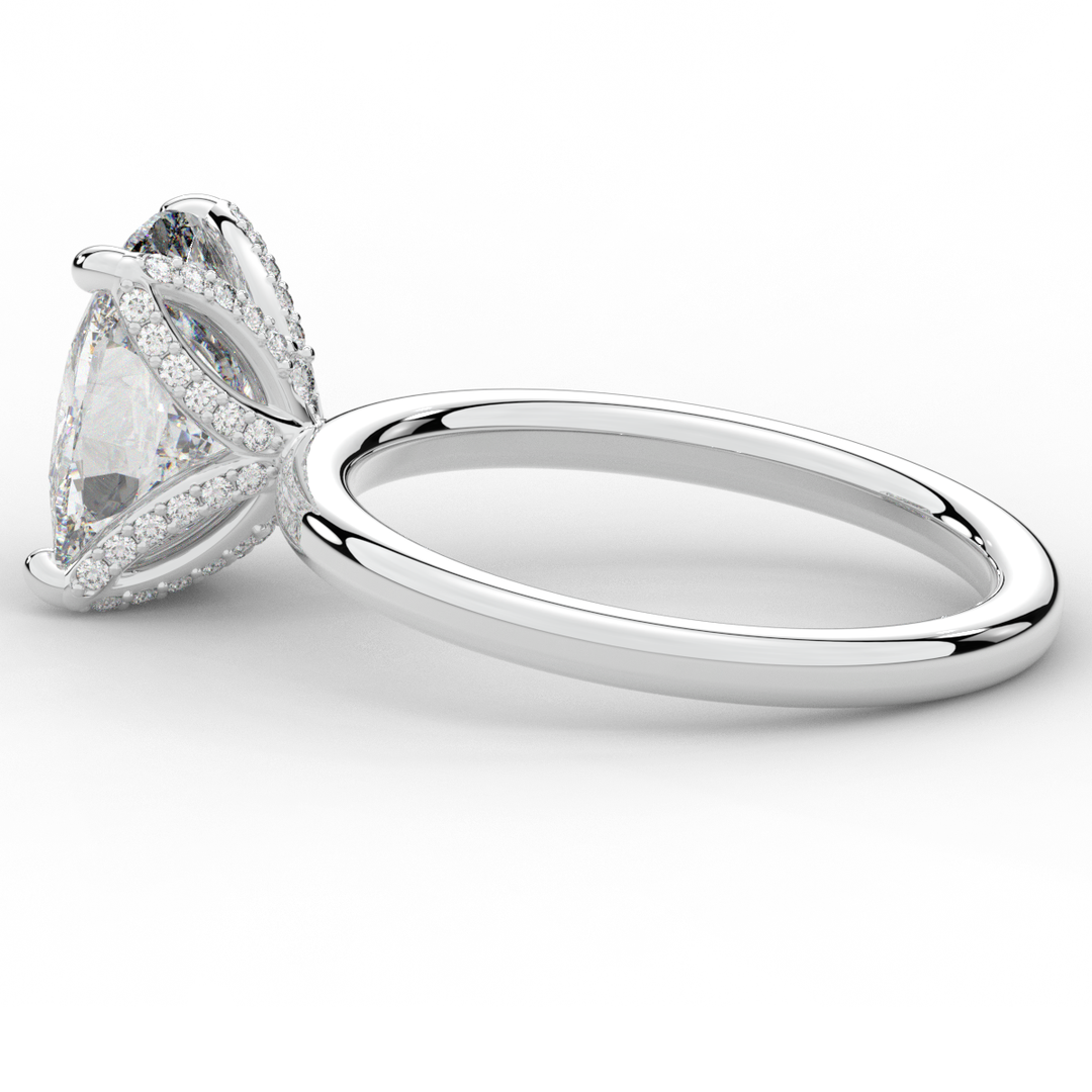 3.10CT.TW CUSHION LAB DIAMOND ENGAGEMENT RING - Nazarelle