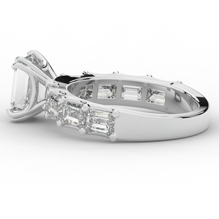 3.75CT.TW EMERALD CUT LAB DIAMOND SOLITAIRE ENGAGEMENT RING - Nazarelle