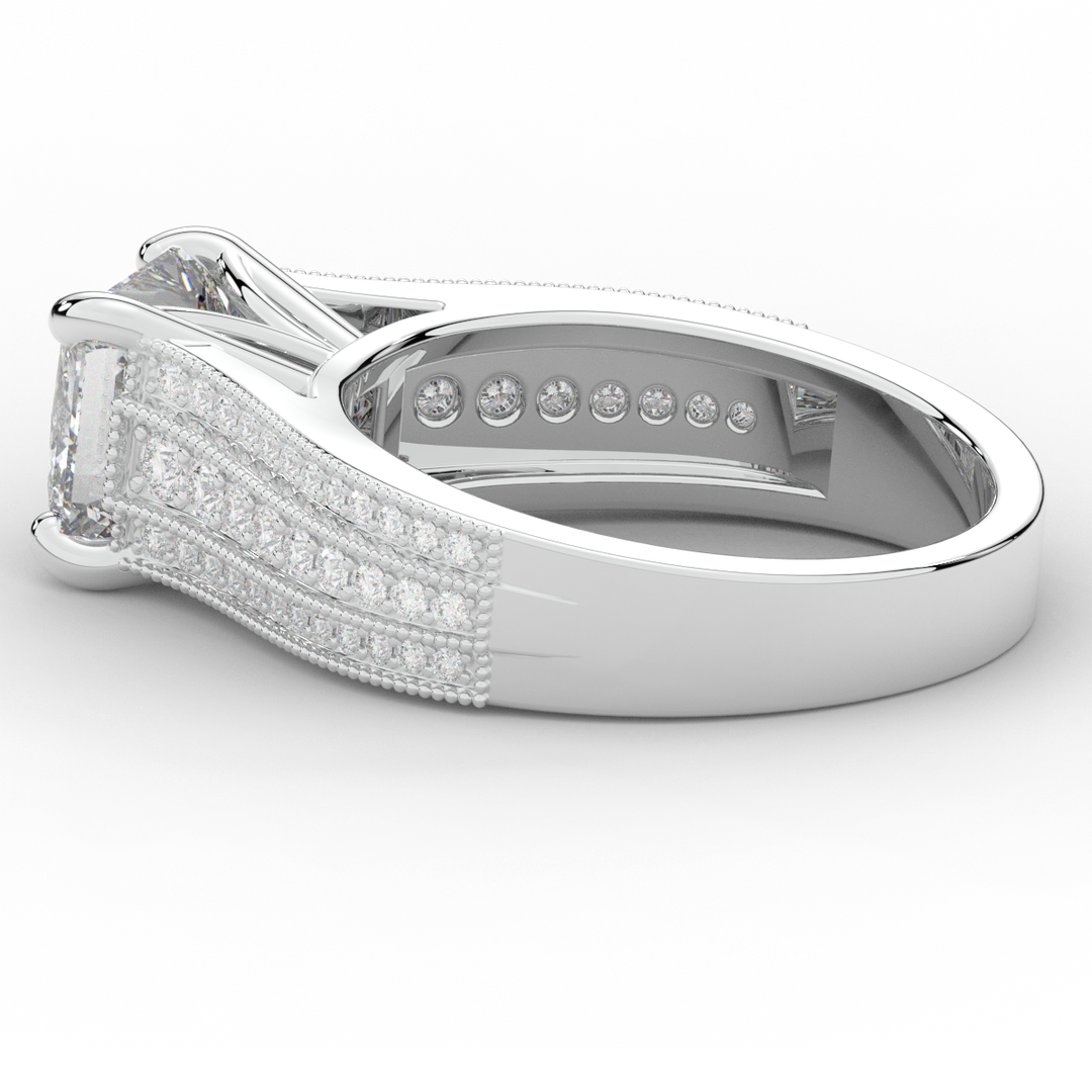 3.55CT.TW PRINCESS LAB DIAMOND ENGAGEMENT RING - Nazarelle