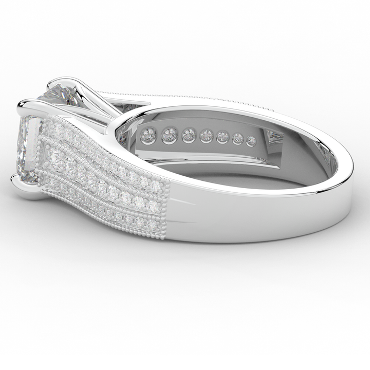 3.55CT.TW PRINCESS LAB DIAMOND ENGAGEMENT RING - Nazarelle