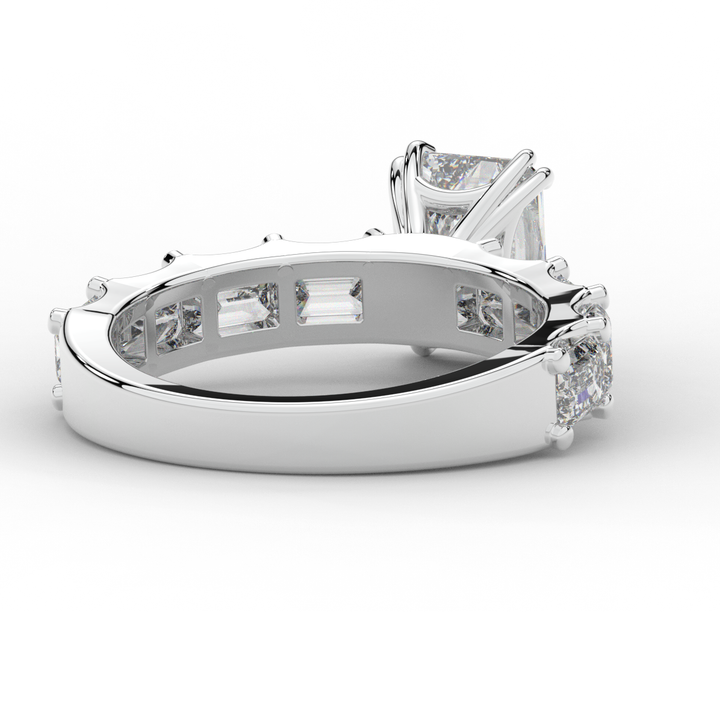 3.75CT.TW RADIANT LAB DIAMOND SOLITAIRE ENGAGEMENT RING - Nazarelle