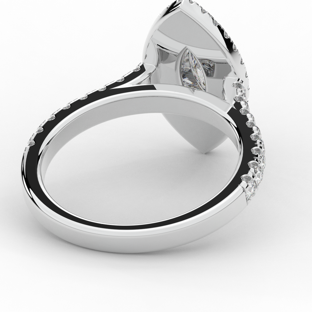 1.00CT.TW MARQUISE LAB DIAMOND HALO ENGAGEMENT RING - Nazarelle