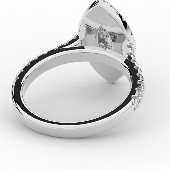 1.00CT.TW MARQUISE LAB DIAMOND HALO ENGAGEMENT RING - Nazarelle