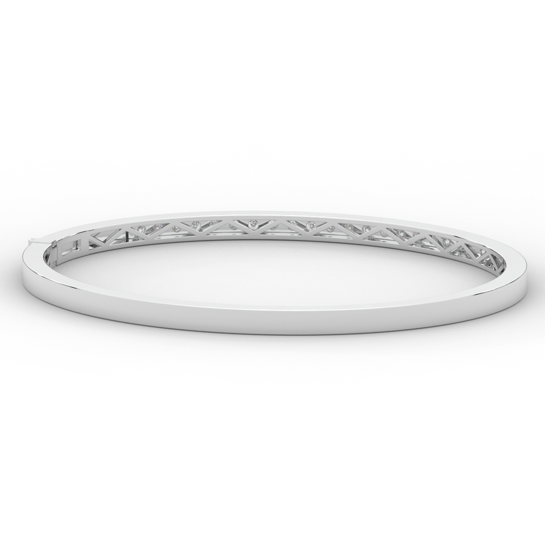 0.90CT.TW ROUND LAB DIAMOND BANGLE - Nazarelle
