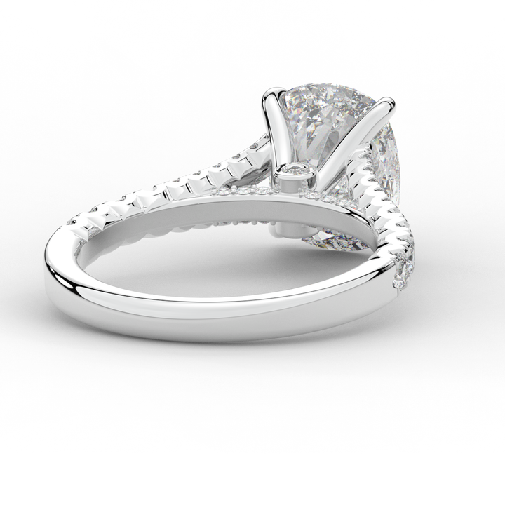 3.45CT.TW CUSHION LAB DIAMOND ENGAGEMENT RING - Nazarelle