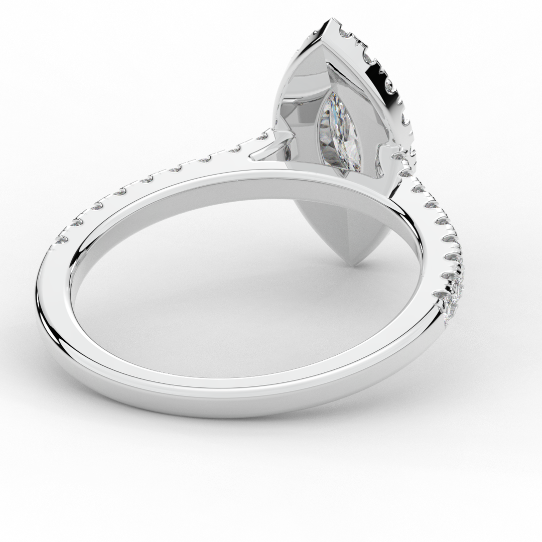 0.80CT.TW MARQUISE LAB DIAMOND HALO ENGAGEMENT RING - Nazarelle
