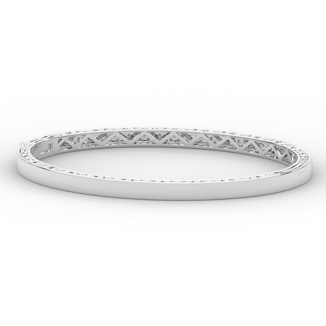 0.75CT.TW 3 ROW ROUND LAB DIAMOND  BANGLE - Nazarelle