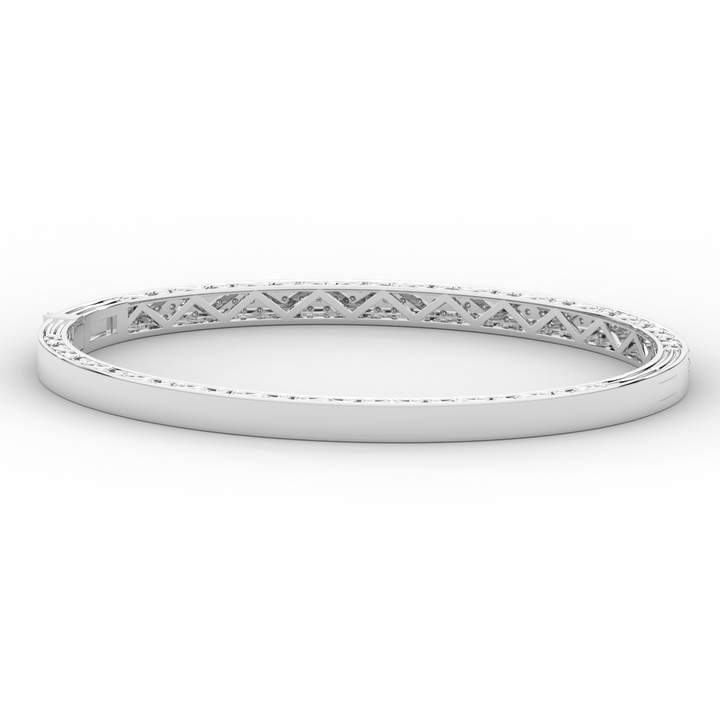 0.75CT.TW 3 ROW ROUND LAB DIAMOND  BANGLE - Nazarelle