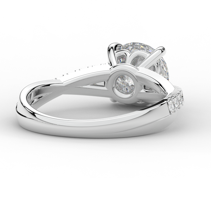 2.20CT.TW ROUND LAB DIAMOND TWISTBAND ENGAGEMENT RING - Nazarelle